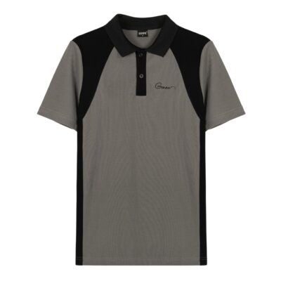 Áo thun polo big size GEMME MEN phối màu xám - đen , chuẩn form, sang trọng, thanh lịch, Big Size 55 - 150kg